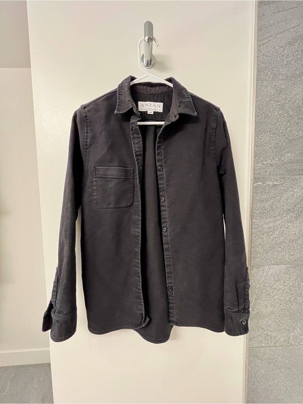 ANIAN Black Button-Down Shirt Jacket